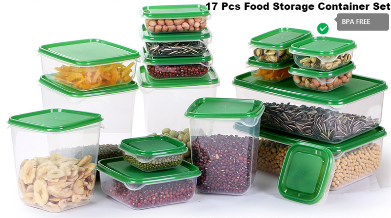 Set contenitori per alimenti da 17 pezzi