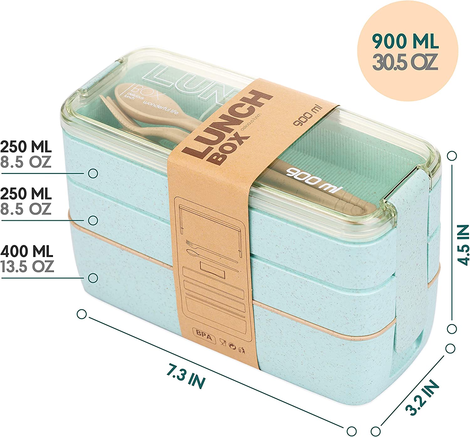 bento lunch box 900ml 2